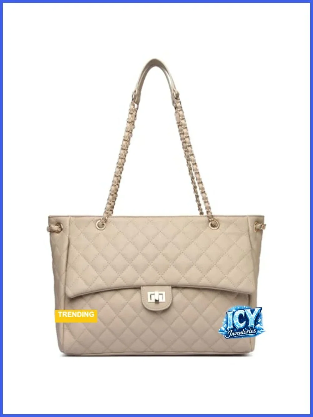 Quilted Satchel Tote Bag for Women, Designer Shoulder Handbag Leather Crossbody